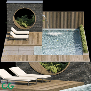 Backyard Furniture with Fountain